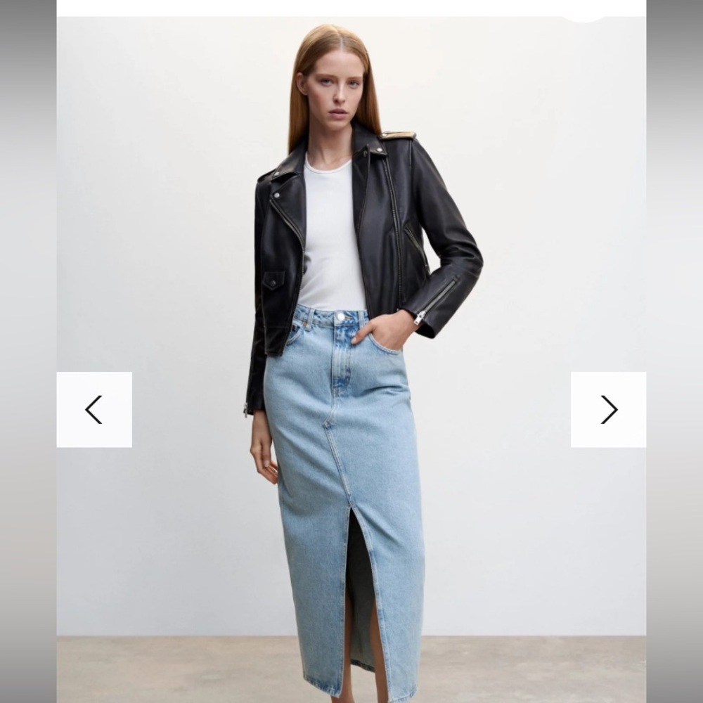 Mango Demi Skirt - Size M, Light Wash Denim